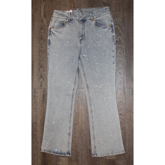 NEW GENERATION LOVE JANET CRYSTAL DENIM PANTS LIGHT BLUE $275 NWT SZ 29‎ - Picture 4 of 7